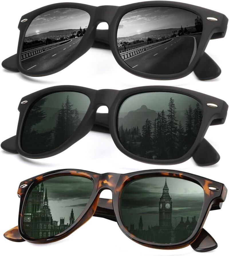 CEREMONYT Sunglasses Browline Sunglasses Men Polarized for Mens and Women Unisex Sun Glasses for Driving UV Protection