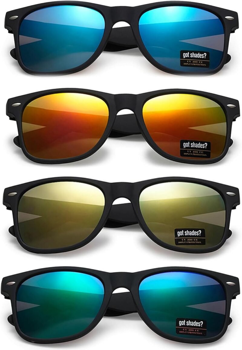 CEREMONYT Sunglasses Wholesale Unisex 80’s Retro Classic Sunglasses Wayfarer- 100% UV Protection Bulk Sunglasses Wayfarerfor Adults & Teens – Pack of 4