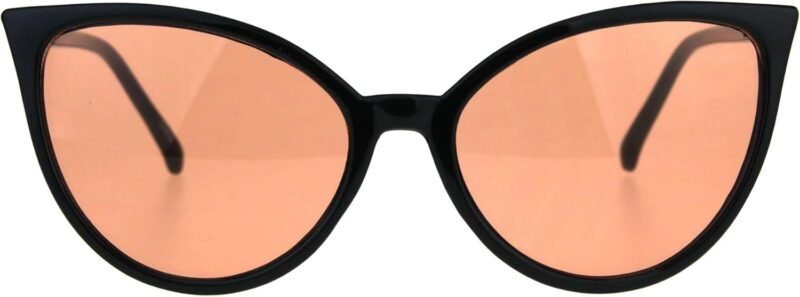 CEREMONYT Sunglasses Cat Eye Womens Oversized Cat Eye Goth Pop Color Lens Plastic Sunglasses