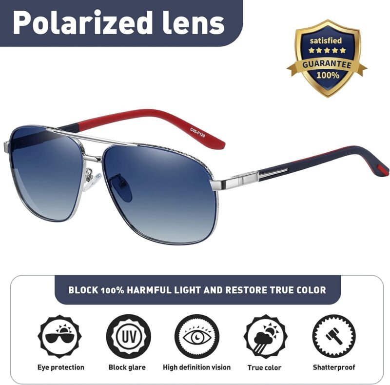 CEREMONYT Sunglasses Polarized  Sunglasses for Men Classic Sunglasses, UV400 Protection Mirror Lens, Fashion Vintage