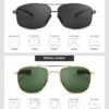 CEREMONYT Sunglasses Lightweight Rectangular Men’s Sunglasses and Military Style Polarized Pilot  Sunglasses