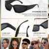 CEREMONYT Sunglasses Wraparound Polarized Wrap Around Sunglasses trendy Vintage Sun Glasses for Men Women Drive futuristic Outdoor Sport Shades UV400