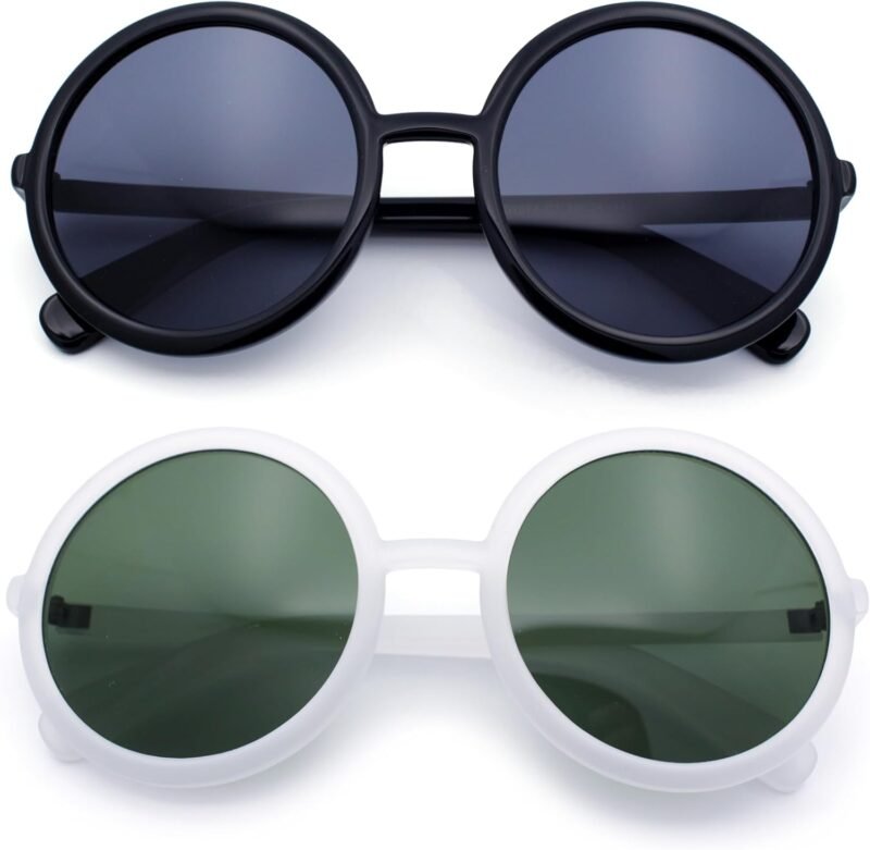 CEREMONYT Sunglasses Round  Womens Wizard Round Circle Lens Plastic Mod Fashion Sunglasses