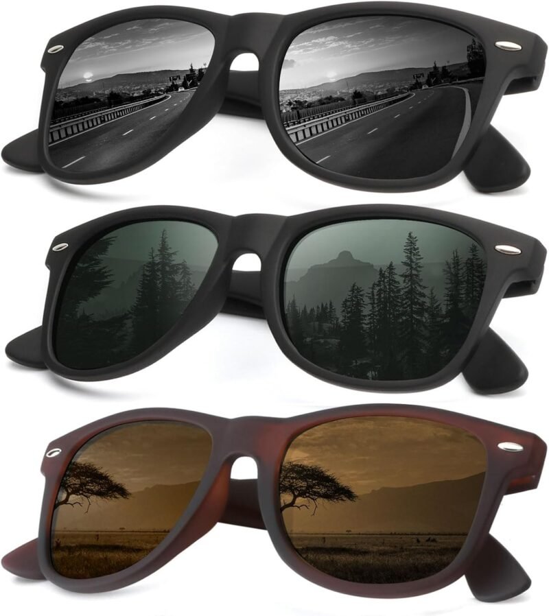 CEREMONYT Sunglasses Browline Sunglasses Men Polarized for Mens and Women Unisex Sun Glasses for Driving UV Protection