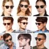 CEREMONYT Sunglasses Browline Polarized Browline Sunglasses Classic Semi-Rimless Frame Retro Brand Sunglasses for Men and Women UV 400