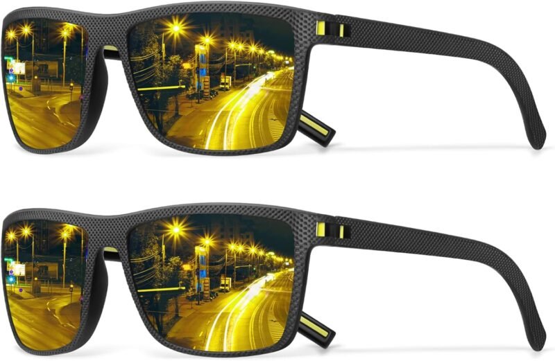 CEREMONYT Sunglasses Square Polarized Sunglasses Wayfarerfor Men Vintage Style Driving Travel Sun Glasses Lightweight Frame UV Protection Goggles