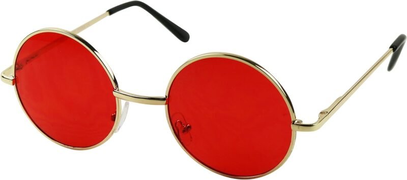 CEREMONYT Sunglasses Round Retro Round Style 70s Sunglasses Colorful Tint Groovy Hippie Mens Womens Shades