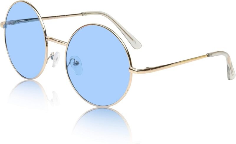CEREMONYT Sunglasses Round  Big Round Sunglasses Retro Circle Tinted Lens Glasses UV400 Protection