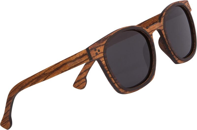 CEREMONYT Sunglasses Wood Vintage One Bridge Pilot Polarized Black Sunglasses | FREE Display Box | 100% UVA/UVB Ray Protection