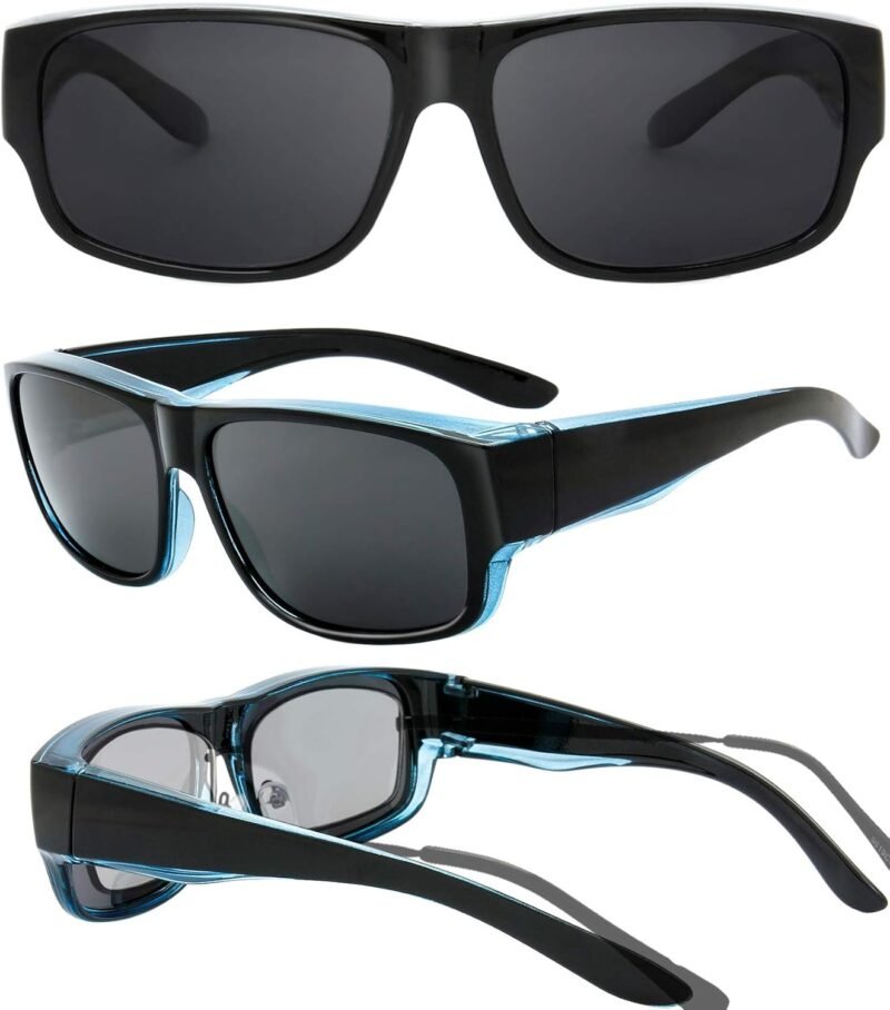 CEREMONYT Sunglasses Wraparound The Fresh High Definition Polarized Wrap Around Shield Sunglasses for Glasses – Leather Eyeglasses Case