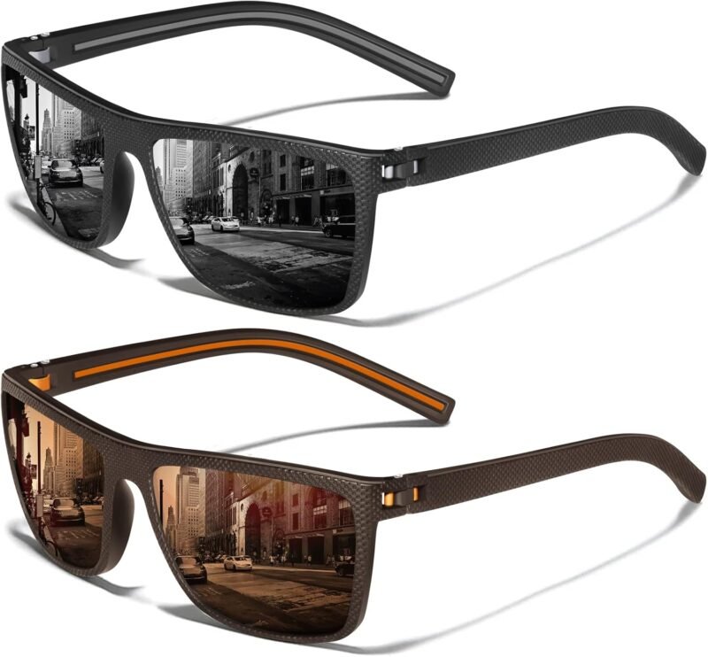 CEREMONYT Sunglasses Square Polarized Sunglasses Wayfarerfor Men Vintage Style Driving Travel Sun Glasses Lightweight Frame UV Protection Goggles