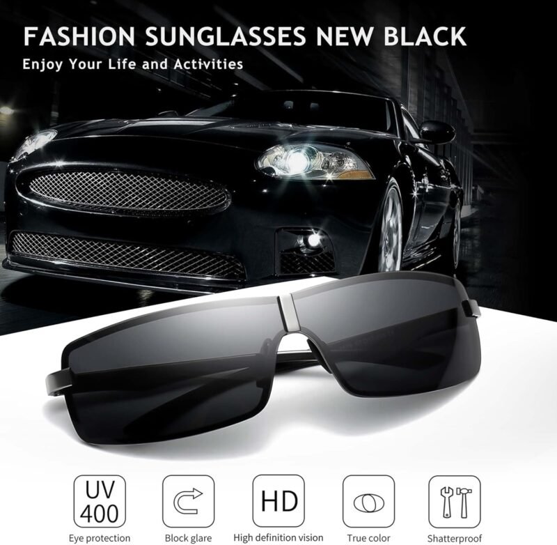 CEREMONYT Sunglasses Wraparound Ultra Lightweight Wrap Around Polarized Sunglasses for Men Women Al-Mg Metal Frame Spring Hinge UV400