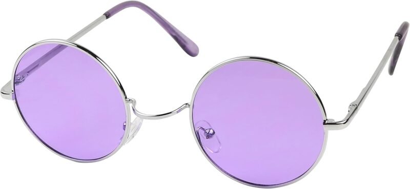 CEREMONYT Sunglasses Round Retro Round Style 70s Sunglasses Colorful Tint Groovy Hippie Mens Womens Shades