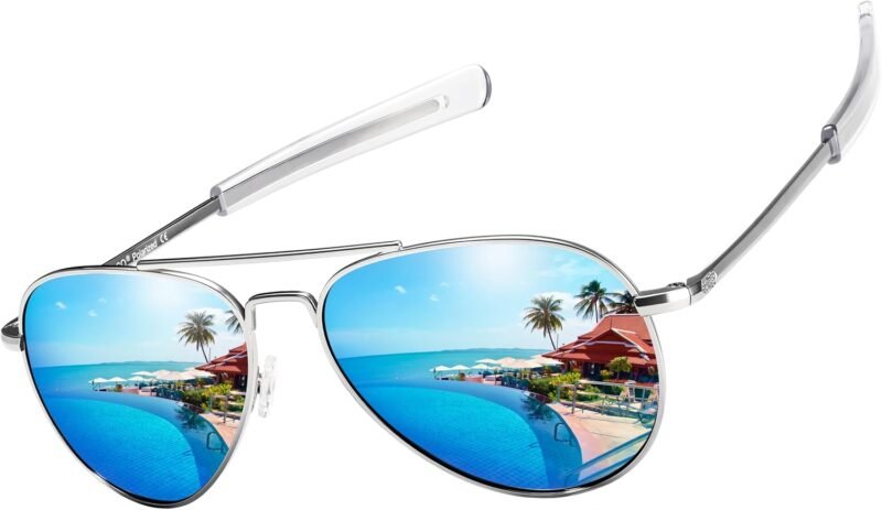 CEREMONYT Sunglasses Sunglasses Lightweight TR90 Unbreakable Polarized Driving Metal Frame Pilot Sun Glasses with UV Protection