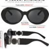 CEREMONYT Sunglasses Oval Sunglasses Women  Oval Tiny Small Face Narrow StyleTrendy Round shades B2969