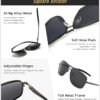 CEREMONYT Sunglasses Military Style Polarized Pilot  Sunglasses and Square  Sunglasses for Men UV400 Protection