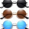 CEREMONYT Sunglasses Round  Small Round Sunglasses Polarized for Men Women Retro Vintage Circle Hippie Sun Glasses UV400