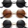CEREMONYT Sunglasses Round  Small Round Sunglasses Polarized for Men Women Retro Vintage Circle Hippie Sun Glasses UV400
