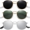 CEREMONYT Sunglasses Round Polarized Sunglasses for Women Men Classic Retro Metal Frame Sun Glasses UV Protection