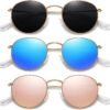 CEREMONYT Sunglasses Round Polarized Sunglasses for Women Men Classic Retro Metal Frame Sun Glasses UV Protection
