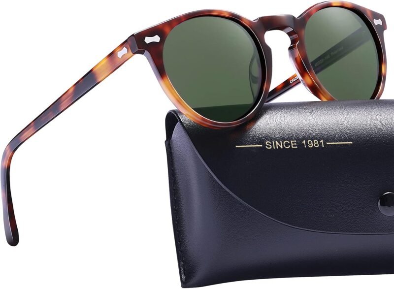 CEREMONYT Sunglasses Round  Vintage Round Acetate Polarized Sunglasses for Women UV Protection CA5288