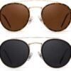 CEREMONYT Sunglasses Round  Small Polarized Round Sunglasses for Women Vintage Double Bridge Frame