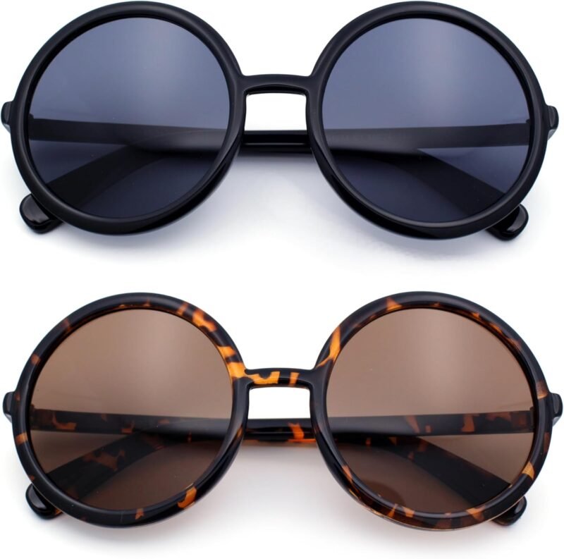 CEREMONYT Sunglasses Round  Womens Wizard Round Circle Lens Plastic Mod Fashion Sunglasses