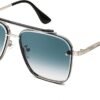 CEREMONYT Sunglasses Sunglasses, Fashion Square Pilot Sunglasses, Vintage Metal Gradient Glasses for Men and Women, B4104