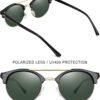CEREMONYT Sunglasses Round  Semi-Rimless Sunglasses Half Frame Sun Glasses Brownline Shades for Women Men UV400 Protection