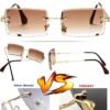 CEREMONYT Sunglasses Square  Rectangle Sunglasses for Women Men Vintage Rimless Square Sun Glasses Candy Color