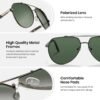 71aoE18oj8L._AC_SL1500 CEREMONYT Sunglasses Military Sunglasses for Men Trendy Pilot Shade Metal Frame Polarized Lens UV Protection for Outdoor