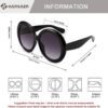 CEREMONYT Sunglasses Round Retro Oversized Round Sunglasses Women & Men, 70s 80s Fashion Trendy Big Shades K7155