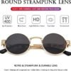 CEREMONYT Sunglasses Round  Round Steampunk Sunglasses Circle Lennon Hippie Glasses Metal Frame 100% UV Blocking Lens