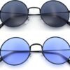 CEREMONYT Sunglasses Round  Retro Vintage Flat Color Circle Round Lens Sunglasses