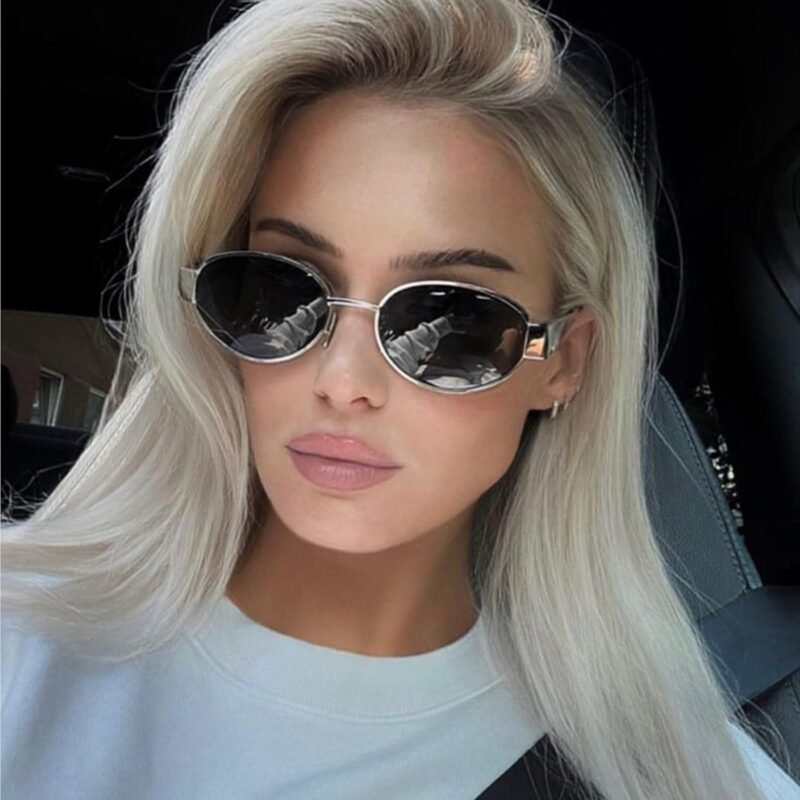 71cuV63RY0L._AC_SL1500 CEREMONYT Sunglasses Oval Sunglasses for Women Men, 90s UV400 Protection Sun Glasses Classic Shades