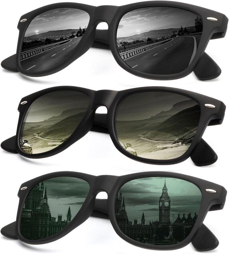 CEREMONYT Sunglasses Browline Sunglasses Men Polarized for Mens and Women Unisex Sun Glasses for Driving UV Protection