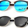 CEREMONYT Sunglasses Browline Sunglasses Men Polarized for Mens and Women Unisex Sun Glasses for Driving UV Protection