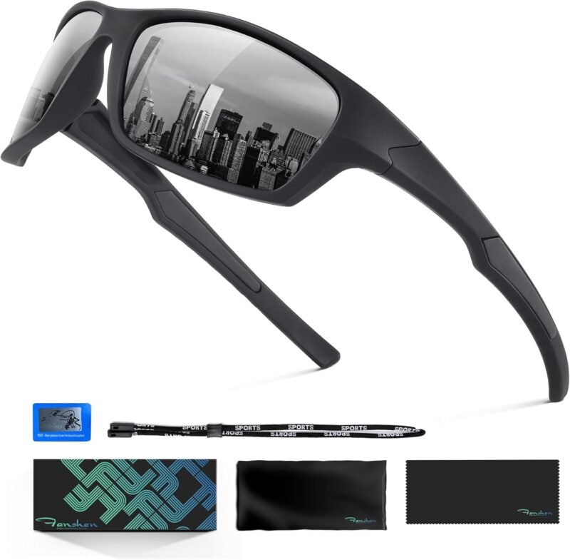 71gfbf64zCL._AC_SL1500 CEREMONYT Sunglasses Wraparound Sports Polarized Sunglasses for Men – Wrap Around Sunglasses for Mens Womens Cycling Running UV Protection