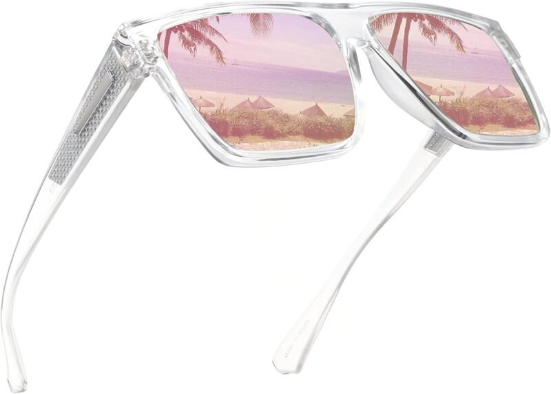 71gzDJ6vyhL._AC_SL1500 CEREMONYT Sunglasses Square Polarized Sunglasses Men Women Flat Top Square UV400 Glasses for Driving Fishing Hiking Golfing