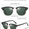 CEREMONYT Sunglasses Browline Polarized Browline Sunglasses Classic Semi-Rimless Frame Retro Brand Sunglasses for Men and Women UV 400