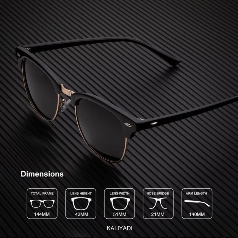 CEREMONYT Sunglasses Browline Sunglasses Men Polarized for Mens and Women Unisex Sun Glasses for Driving UV Protection