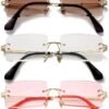 CEREMONYT Sunglasses Square  Rectangle Sunglasses for Women Men Vintage Rimless Square Sun Glasses Candy Color