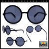 CEREMONYT Sunglasses Round  Womens Wizard Round Circle Lens Plastic Mod Fashion Sunglasses