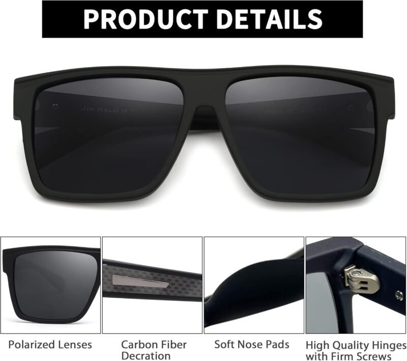 71jNrrktQ4L._AC_SL1500 CEREMONYT Sunglasses Square Polarized Sunglasses Men Women Flat Top Square UV400 Glasses for Driving Fishing Hiking Golfing