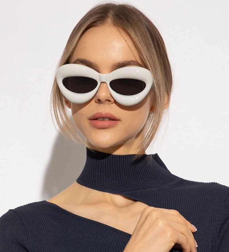 CEREMONYT Sunglasses Cat EyeFashion Inflated Cat-eye Sunglasses for Women Oversized Frame Sexy Lip Candy Color Glasses Trendy Designer Style