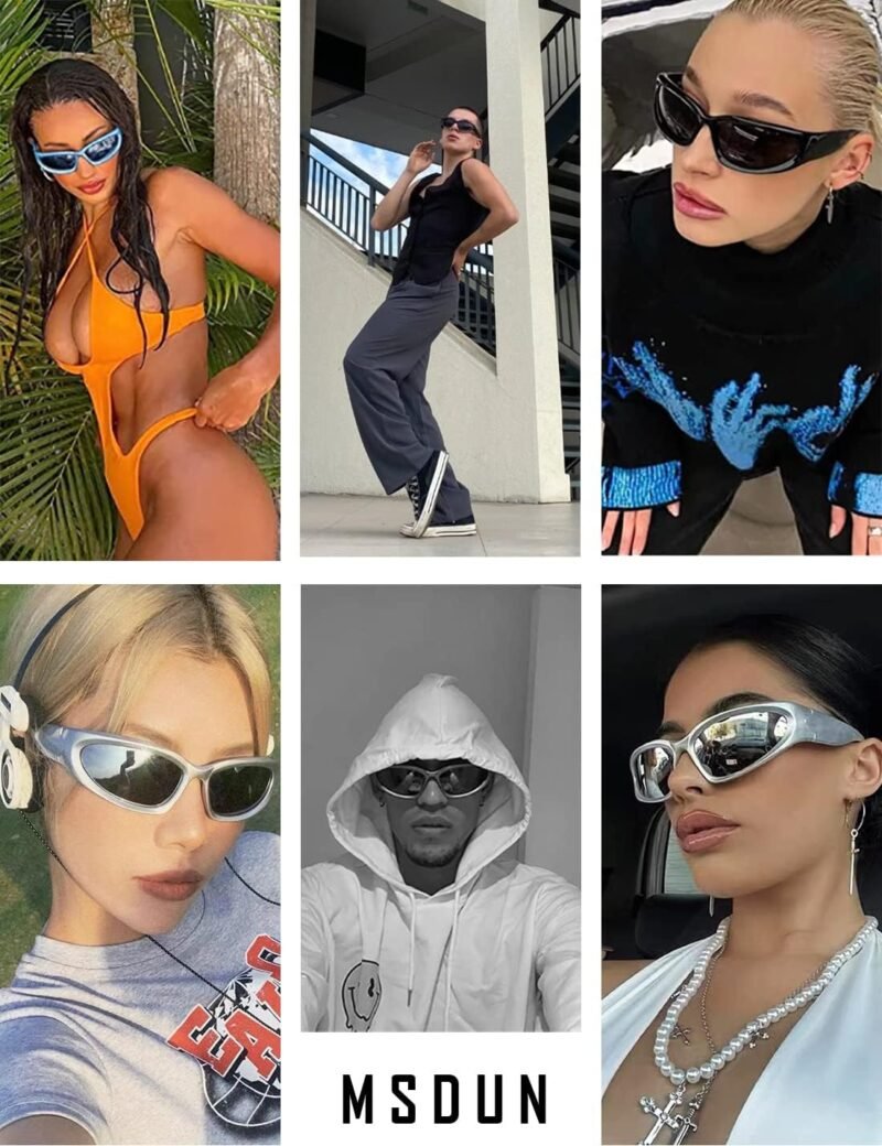 CEREMONYT Sunglasses Wraparound Polarized Wrap Around Sunglasses trendy Vintage Sun Glasses for Men Women Drive futuristic Outdoor Sport Shades UV400