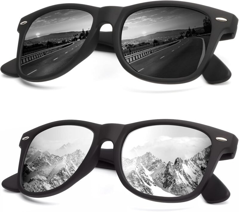 CEREMONYT Sunglasses Browline Sunglasses Men Polarized for Mens and Women Unisex Sun Glasses for Driving UV Protection