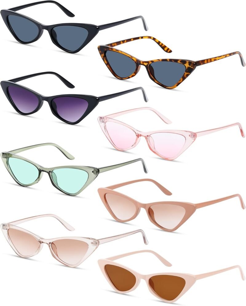 CEREMONYT Sunglasses Cat Eye 8 Pairs Cat Eye Sunglasses for Women  Cat Eye Sunglasses Vintage Sunglasses Trendy Sunglasses for Party