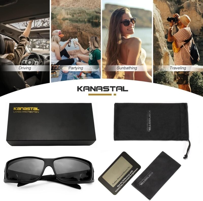 CEREMONYT Sunglasses Wraparound Fit Over Glasses for Men Women, Polarized, UV400 Protection, Wrap Around Sunglasses