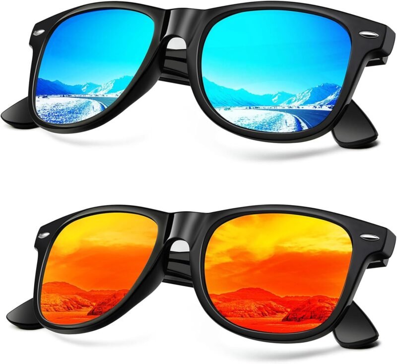 CEREMONYT Sunglasses Browline Sunglasses Men Polarized for Mens and Women Unisex Sun Glasses for Driving UV Protection